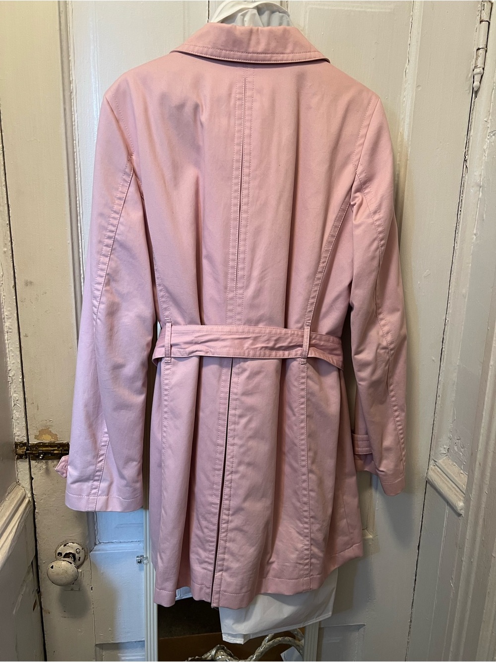 Coach Light Pink Double-Breasted Trench with Tie Belt - Picture 2 of 5